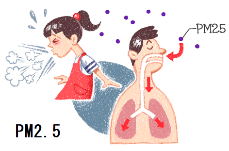 M2.5は、肺の奥深くまで届く M2.5は、肺の奥深くまで届く